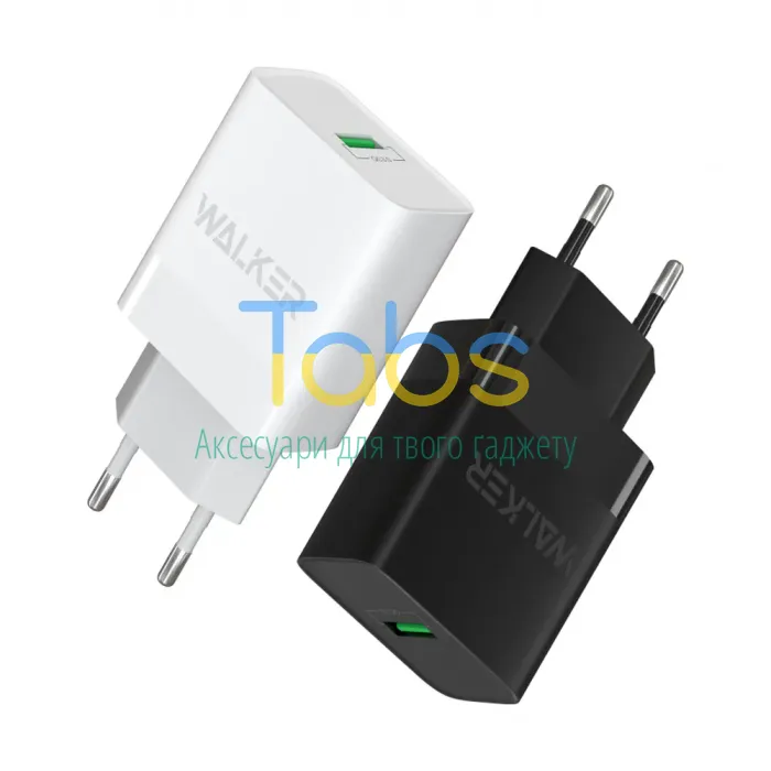 Мережевий зарядний пристрій (адаптер) WALKER WH-35 QC3.0 1USB, 3A, 15W black - зображення 6